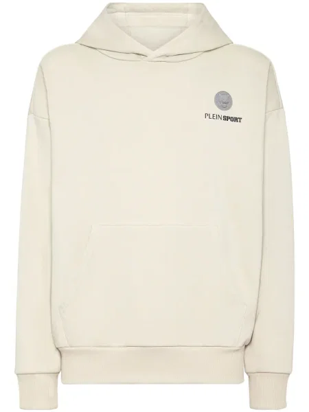 Mikina s kapucí Plein Sport s potiskem šedá
