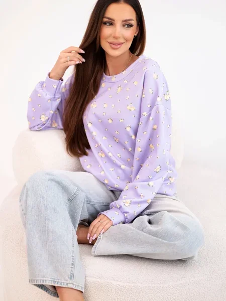 Geacă Kesi Włoski cu model floral albastru