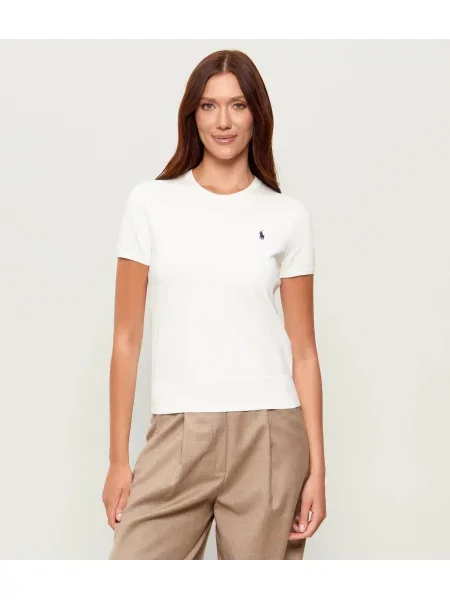 Polo Ralph Lauren pulover cu mânecă scurtă damski cu bej