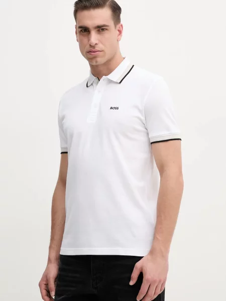 Koszulka polo Boss Green z logo biała