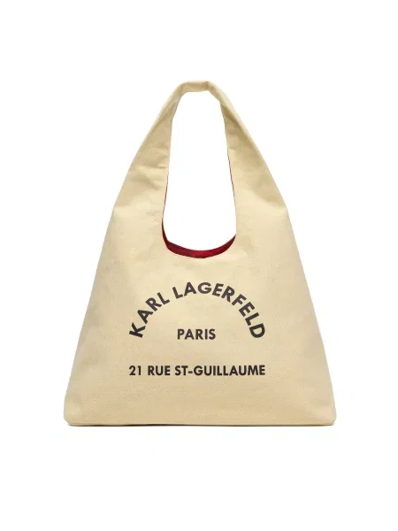 Karl Lagerfeld Nakupovalna torba črna / volneno bela