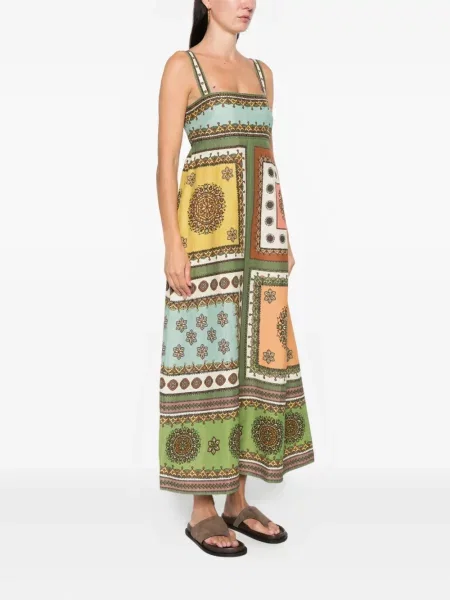 Rochie midi Alemais până la genunchi de costum verde