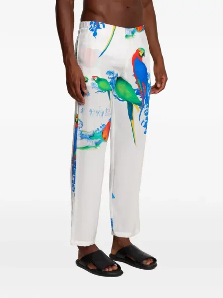 Pantaloni Amir Slama cu imagine alb