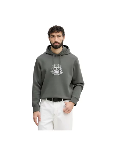 Armani Exchange bluza z kapturem zielona