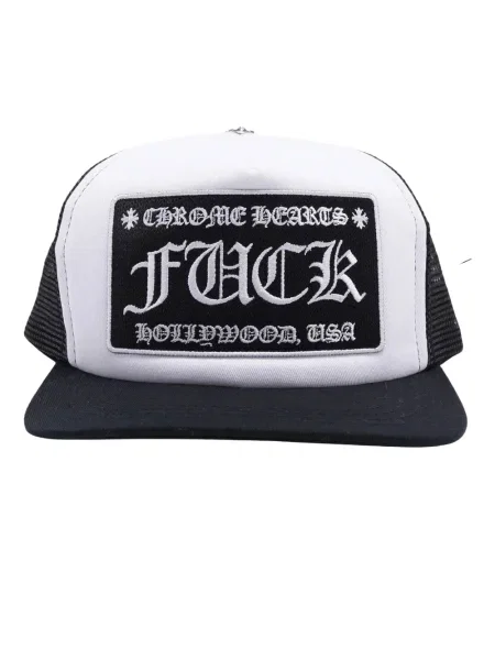 Kšiltovka Chrome Hearts s výšivkou se srdcovým vzorem černá