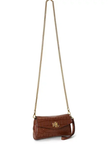 Lauren Ralph Lauren torebka crossbody skórzana brązowa