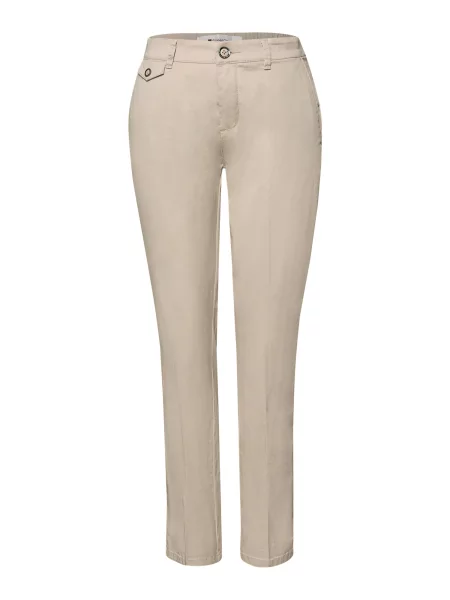 STREET ONE Pantaloni cu dungă kitt alb