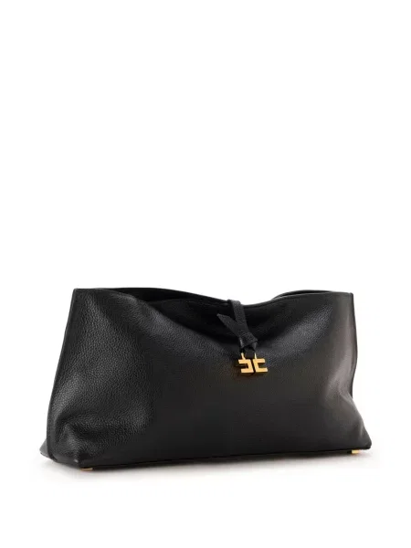Δερμάτινος clutch Elisabetta Franchi μαύρο