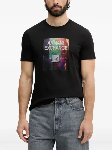 Tricou Armani Exchange cu imagine negru