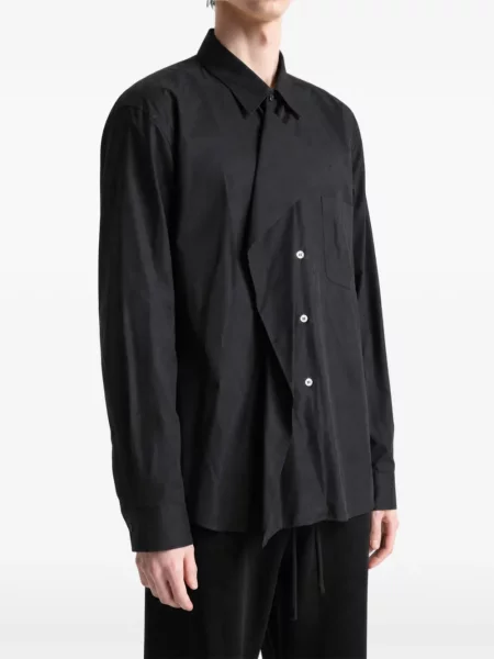 Cămașă Comme Des Garcons Homme Plus asimetrică drapată negru