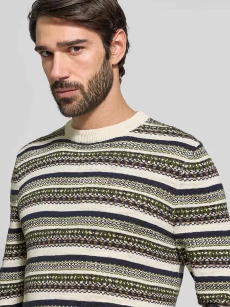 Luźny sweter z dzianiny z czystej bawełny Barbour biały