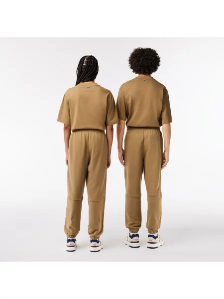 Lacoste Spodnie Dresowe Unisex Z Bawełny Organicznej Z Polaru brązowe
