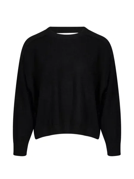 Lung pulover Gotha cu decolteu rotund negru