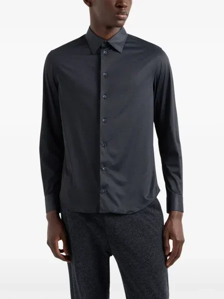 Marškiniai Emporio Armani satino juoda