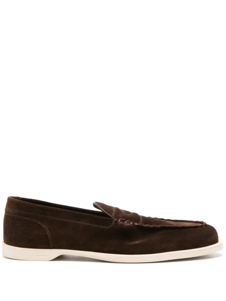 Pantofi loafer John Lobb din piele de căprioară maro