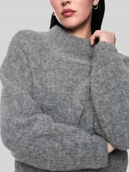 Sweter z mieszanki wełny z alpaki z kołnierzem typu mock neck Marc Cain