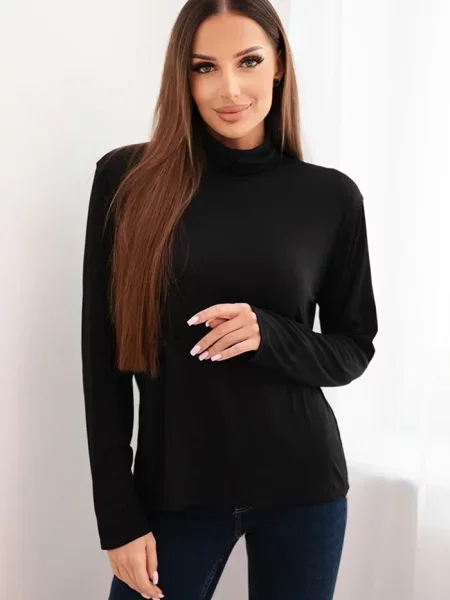 Bluză Kesi Włoski cu mâneci lungi lungă negru
