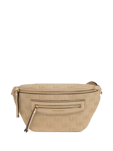 Curea Michael Michael Kors din piele cu autograf verde