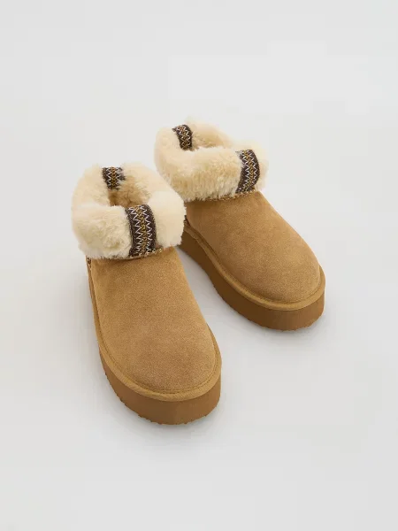 Замшевые сапоги Reserved коричневые