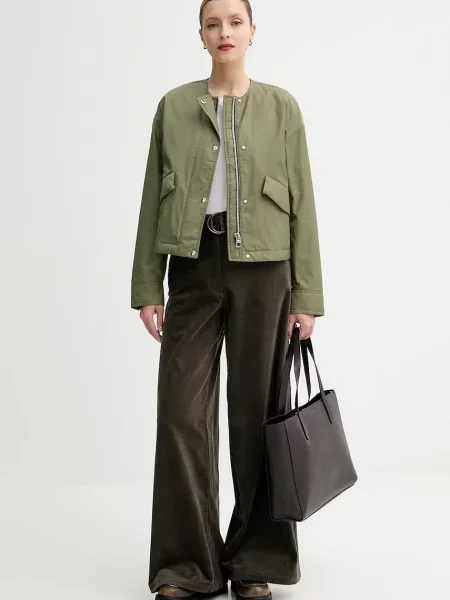 Велюрові штани Sessun прямі висока посадка зелений