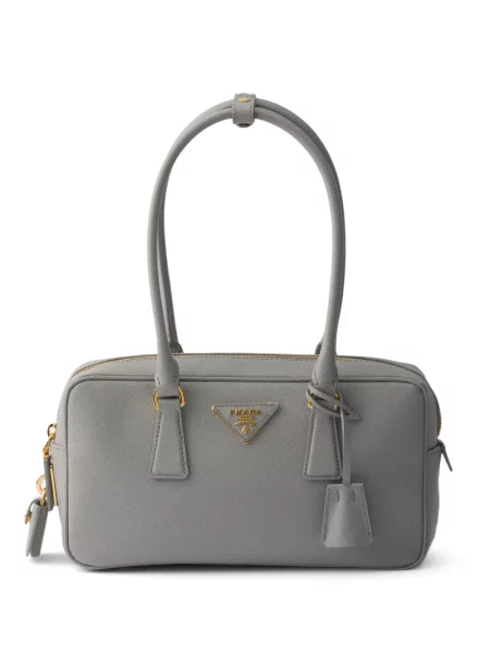 Top Prada din piele gri