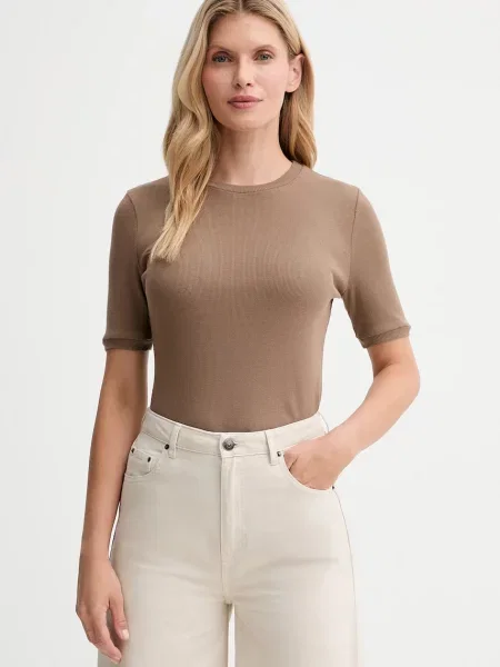 Tričko MUUV. MUUV. x Answear hnědá