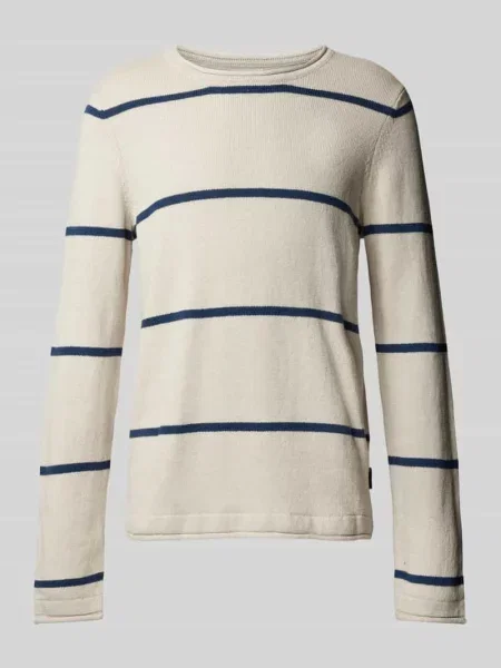 Sweter z dzianiny z prążkowanymi wykończeniami model ‘BARCOALF’ Ecoalf