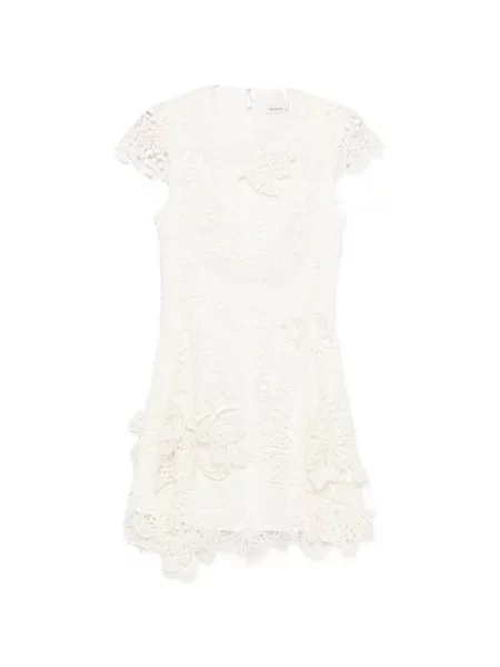 Mała sukienka mini Simkhai koronkowa garniturowa biała
