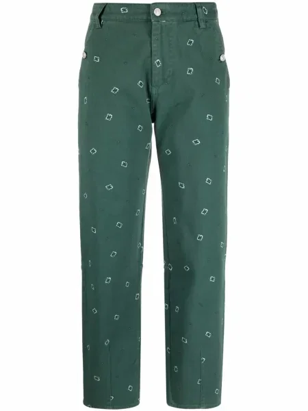 Cropp pantaloni Kenzo cu imagine cu model paisley verde