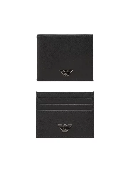 Zestaw portfel i etui na karty Emporio Armani czarny