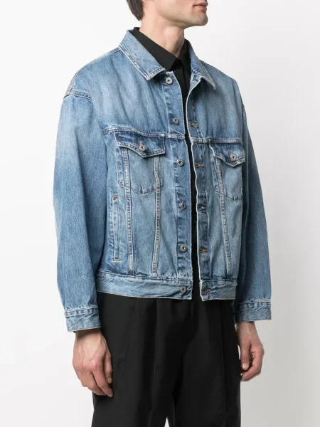 Kurtka jeansowa Marcelo Burlon County Of Milan z autografem niebieska