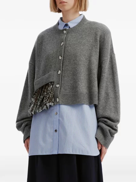 Decupat cardigan Enföld de catifea gri