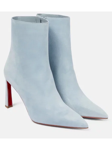 Cizme scurte Christian Louboutin din piele de căprioară albastru