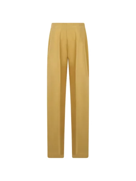 Pantaloni Alberta Ferretti de mătase galben