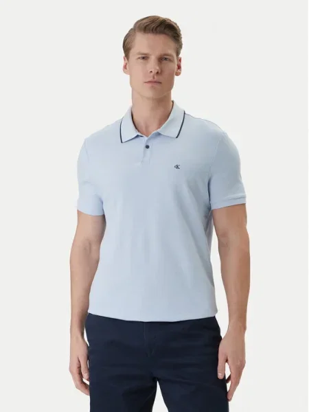 Calvin Klein Tricou polo celest albastru