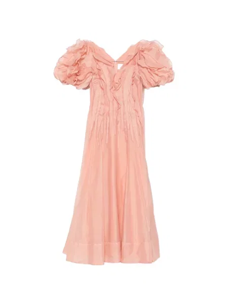 Rochie Aje cu volane roz