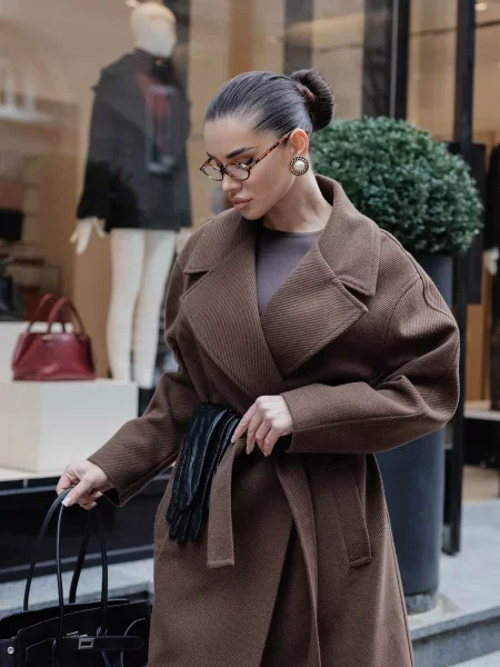 Пальто Jadone Fashion Palto_Selin_chok вовна/поліестер коричневий