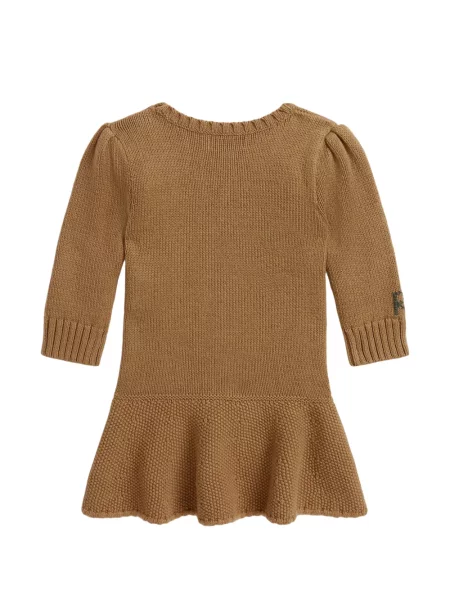 Sukienka dziecięca Polo Ralph Lauren brązowa