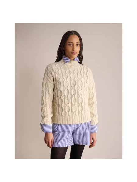 Sweter Ines De La Fressange Paris wełniany beżowy