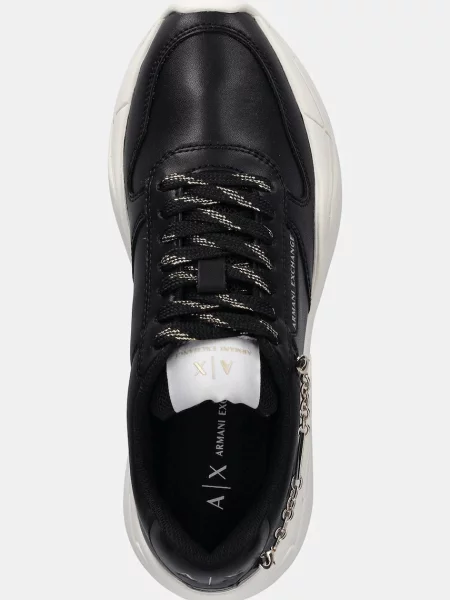Кожаные кроссовки Armani Exchange черные