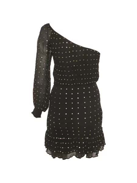 Rochie Retrofete cu paiete cu un umăr gol negru