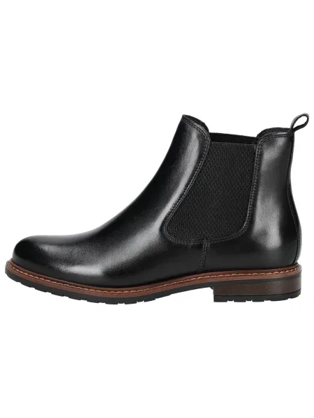 Gležnjarji Chelsea Tamaris Black Leather črna