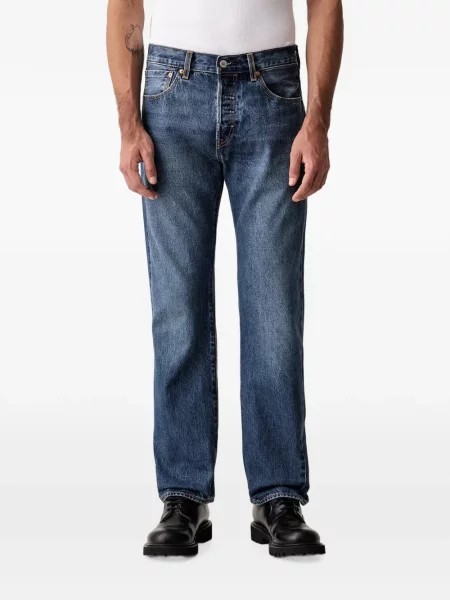 Pantaloni scurți din denim Levi's® din dantelă zdrențuiți cu talie înaltă albastru