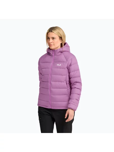 Geacă cu puf pentru femei Jack Wolfskin Wild Pass Down Hoody Rds vivid orchid