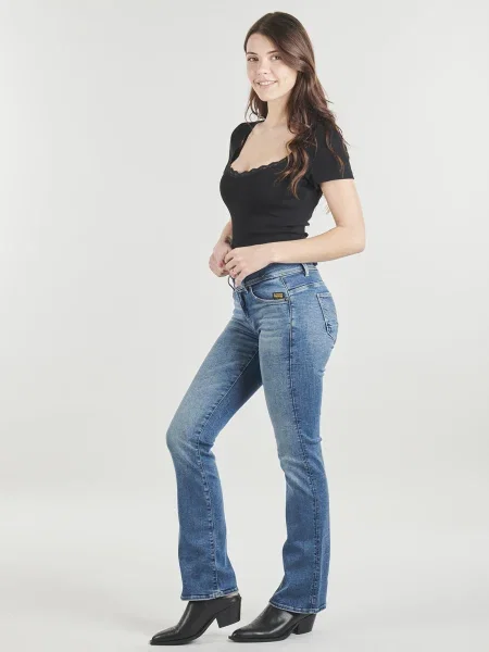Džínsy so strihom ku čižmám G-star Raw modrá