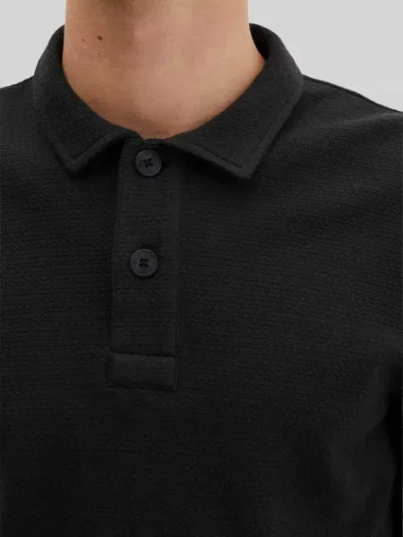 Koszulka polo o kroju regular fit z mieszanki bawełny Marc O'polo czarna