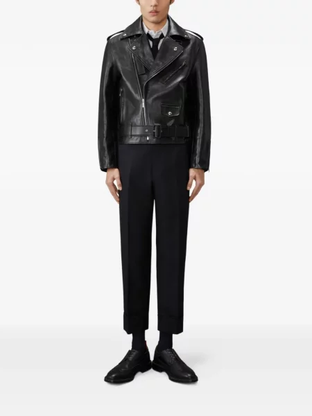 Cu centură geanta de piele Thom Browne negru