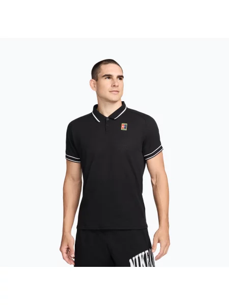 Tricou polo de tenis pentru bărbați Nike Court Heritage Polo black/white alb