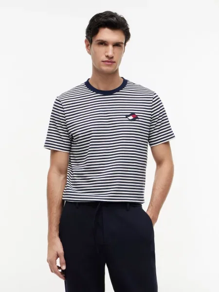 TOMMY HILFIGER Tricou bleumarin alb