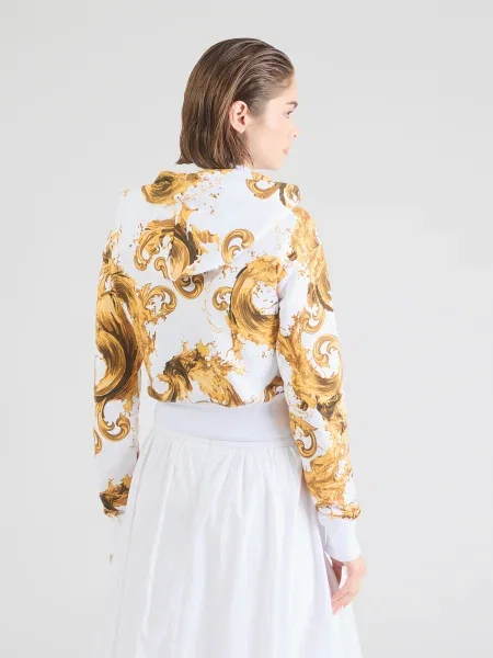 Versace Jeans Couture Mikina hnedá / žltá / svetložltá biela